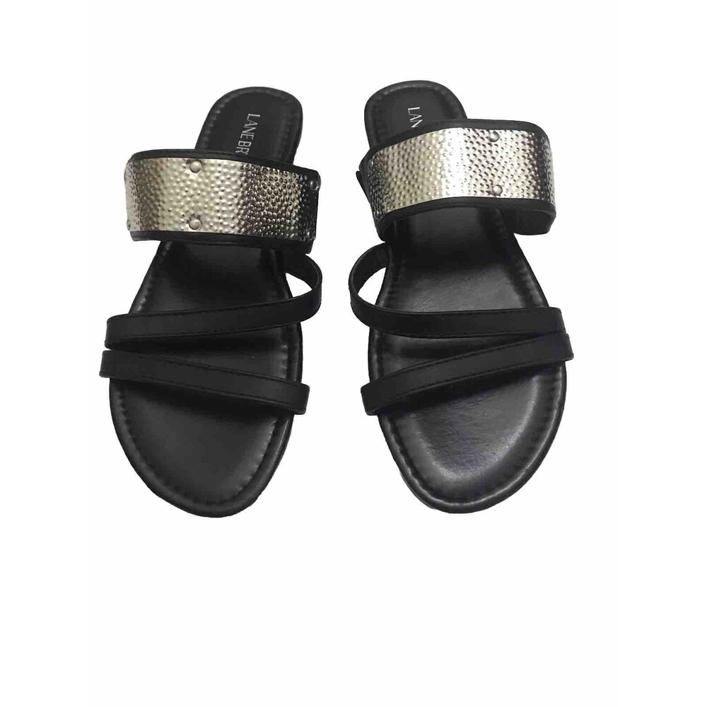 Lane Bryant Women’s Sandals Slide Black/Silver  Color Size 9W